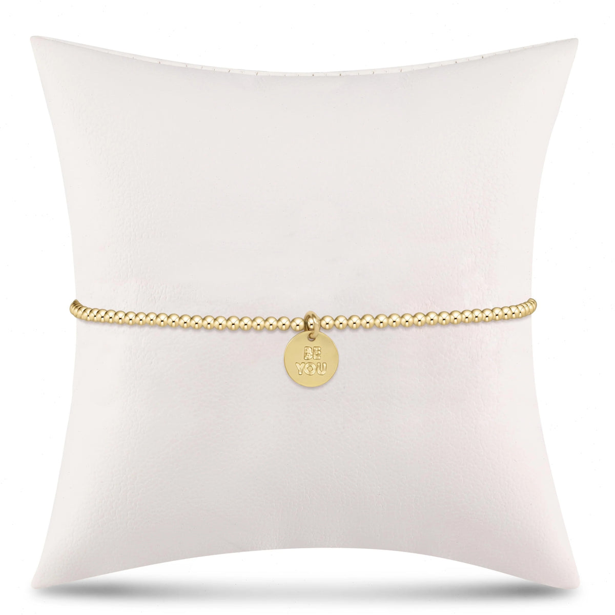 egirl Classic Gold 2mm Bead Bracelet- be you. Small Gold Disc