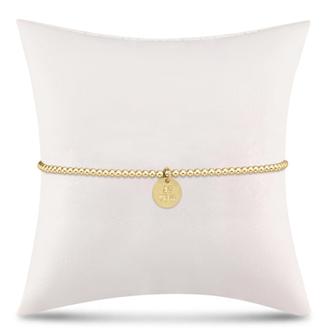 egirl Classic Gold 2mm Bead Bracelet- be you. Small Gold Disc