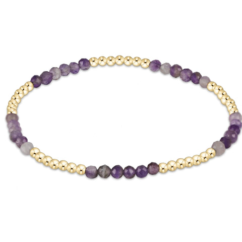 Blissful Pattern 2.5mm Bead Bracelet - Amethyst