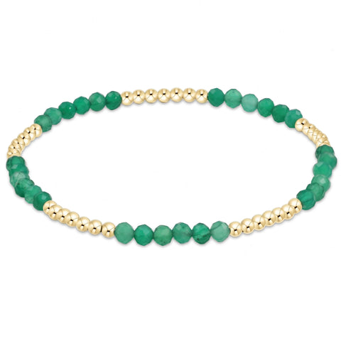 Blissful Pattern 2.5mm Bead Bracelet - Green Onyx