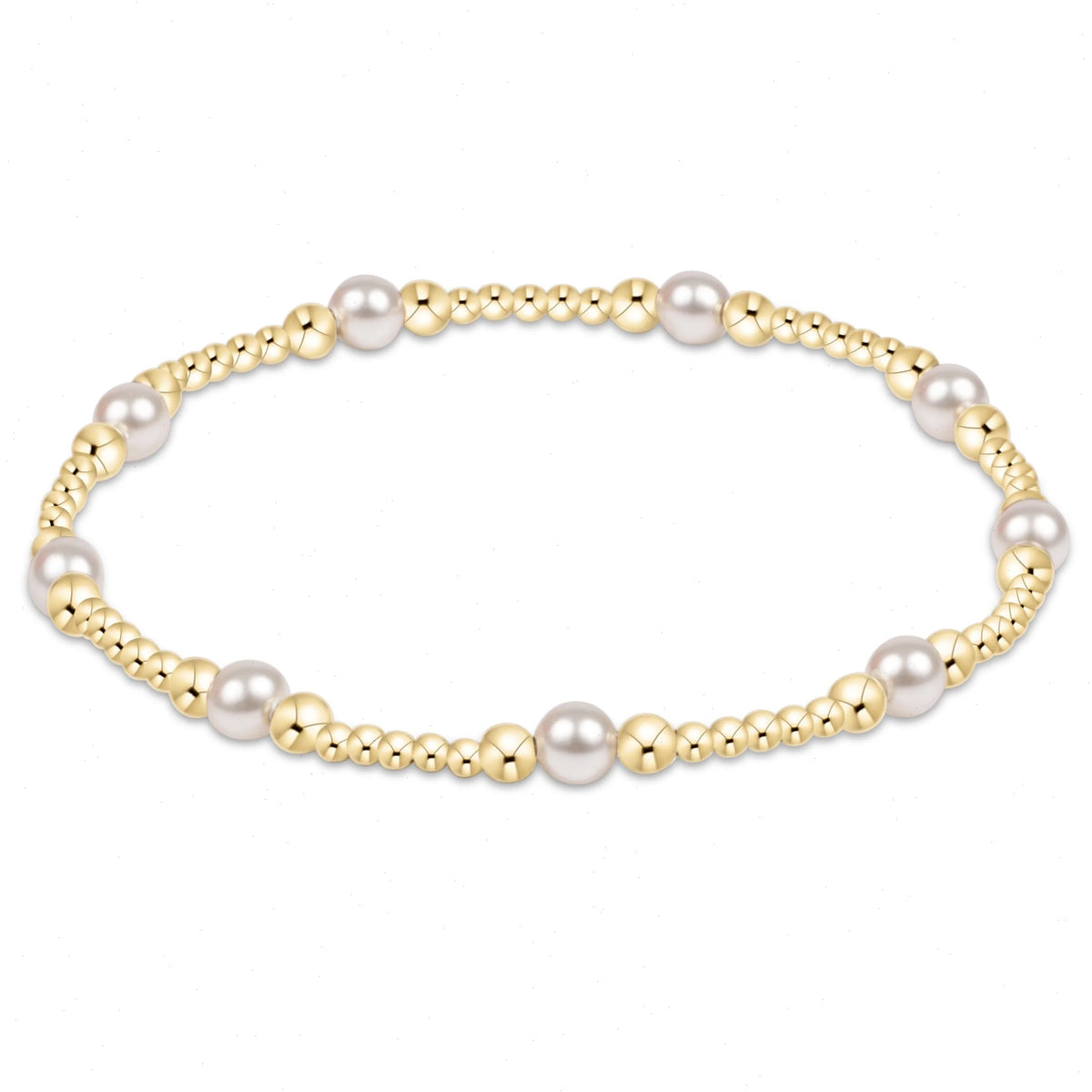 classic purpose pattern 4mm bead bracelet - pearl