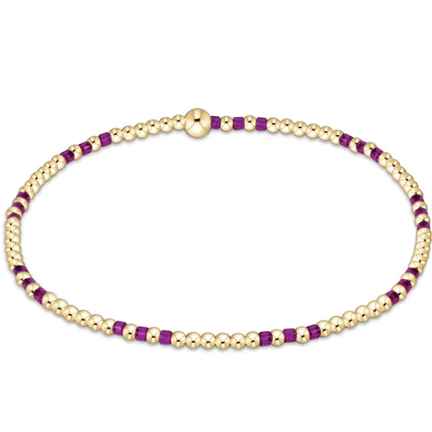 Hope Joy Pattern 2mm Bead Bracelet - Fuchsia