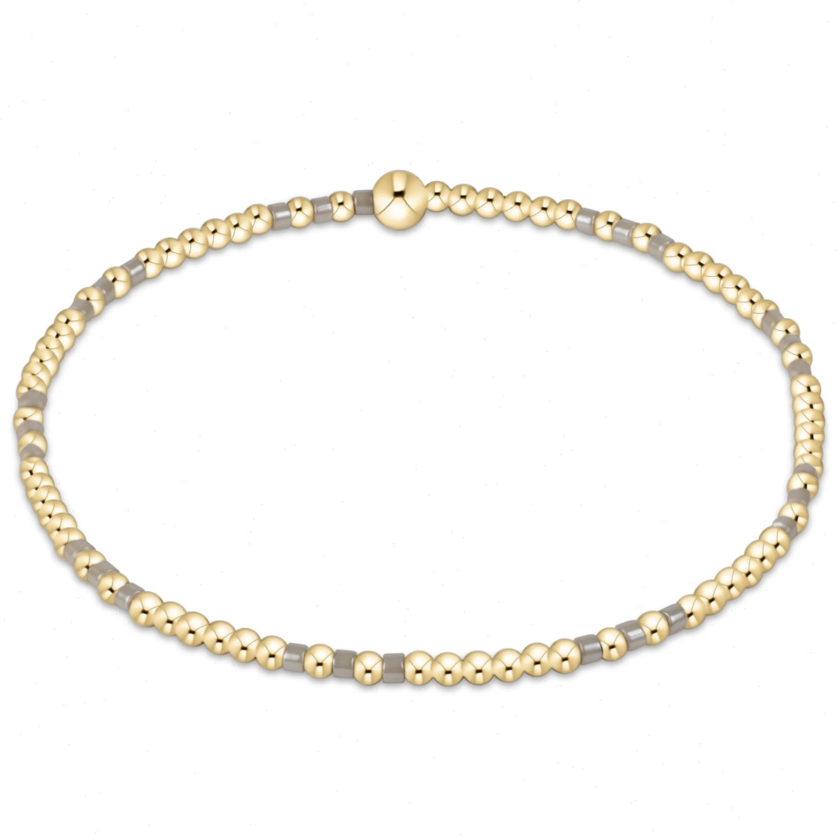 Hope Joy Pattern 2mm Bead Bracelet - Taupe With A Twist