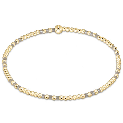 Hope Joy Pattern 2mm Bead Bracelet - Taupe With A Twist