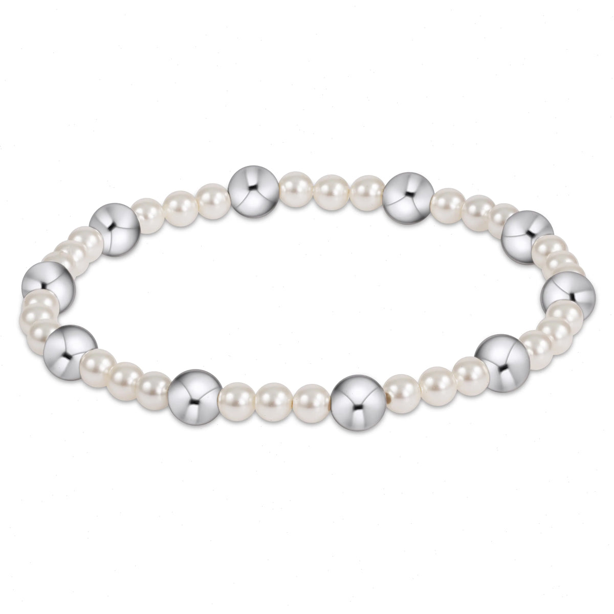 Pearl Sincerity Pattern 4mm Bead Bracelet - 6mm Sterling