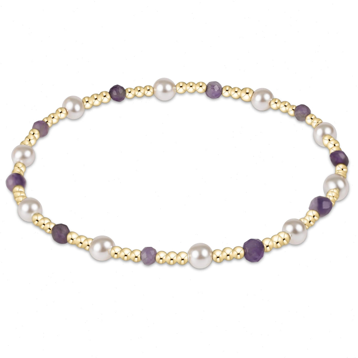 Pearl Sincerity Pattern 4mm Bead Bracelet - Amethyst