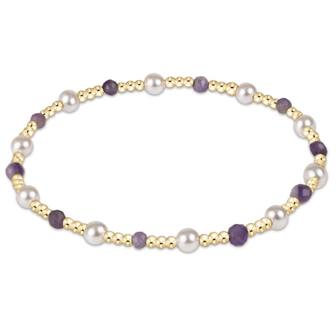 Pearl Sincerity Pattern 4mm Bead Bracelet - Amethyst