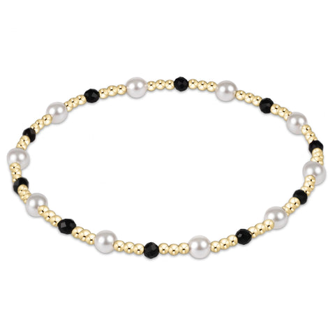 Pearl Sincerity Pattern 4mm Bead Bracelet - Faceted Onyx