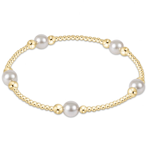 purpose pearl 6mm bead bracelet - gold