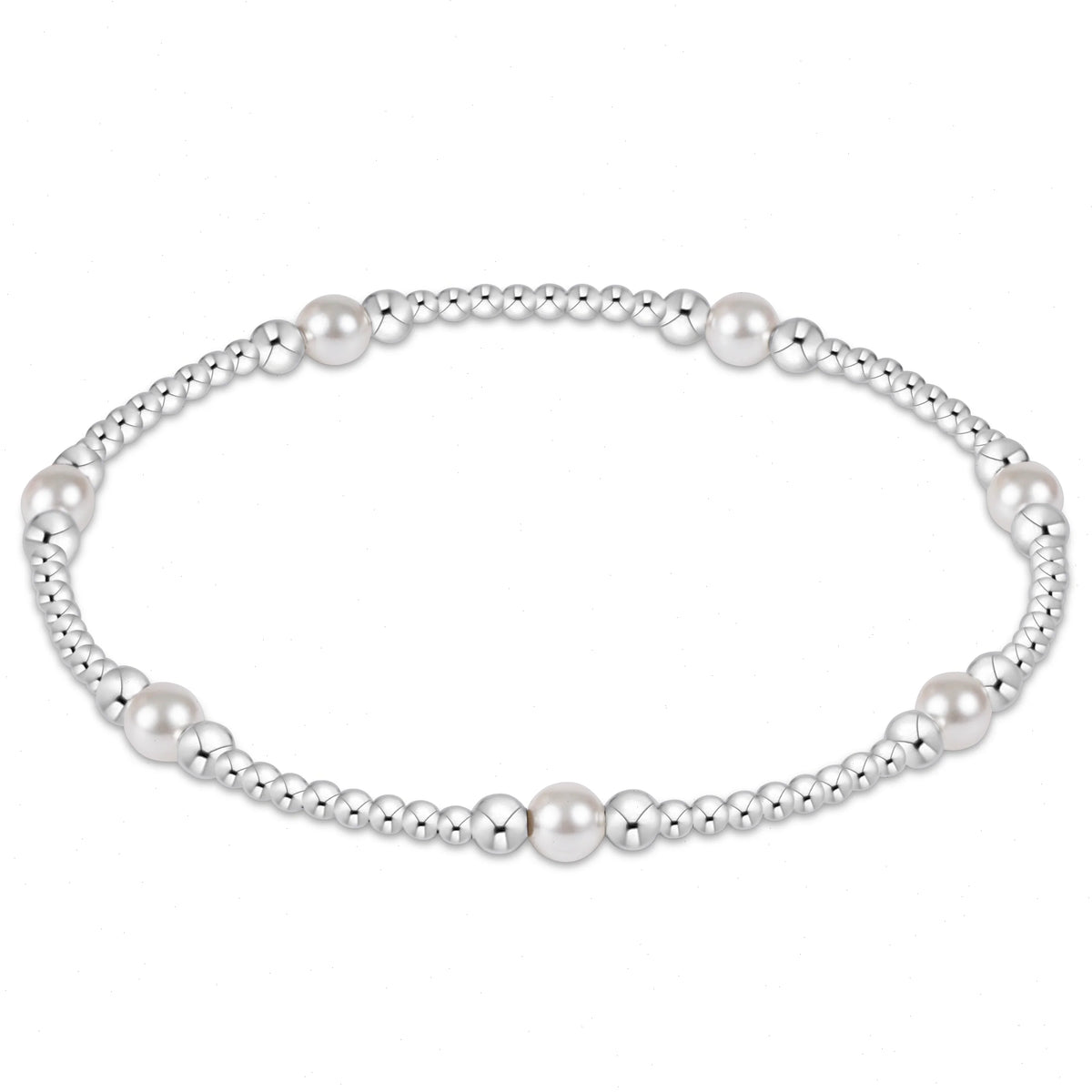 purpose pearl 4mm bead bracelet - sterling