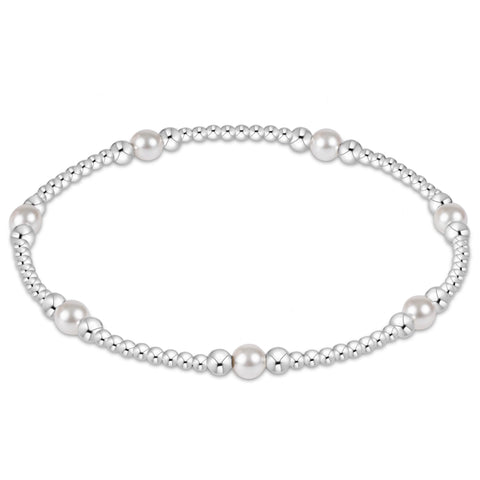 purpose pearl 4mm bead bracelet - sterling
