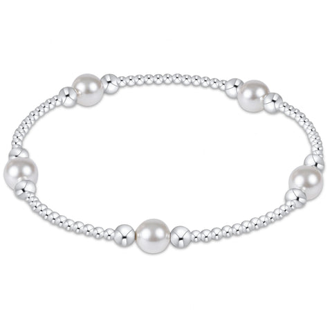 purpose pearl 6mm bead bracelet - sterling