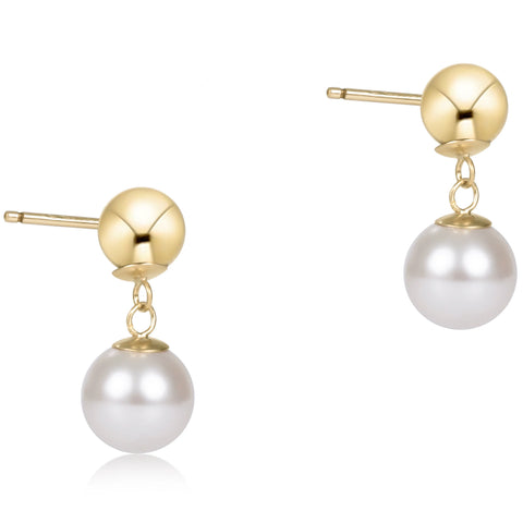 Classic 10mm Ball Drop Stud - Pearl