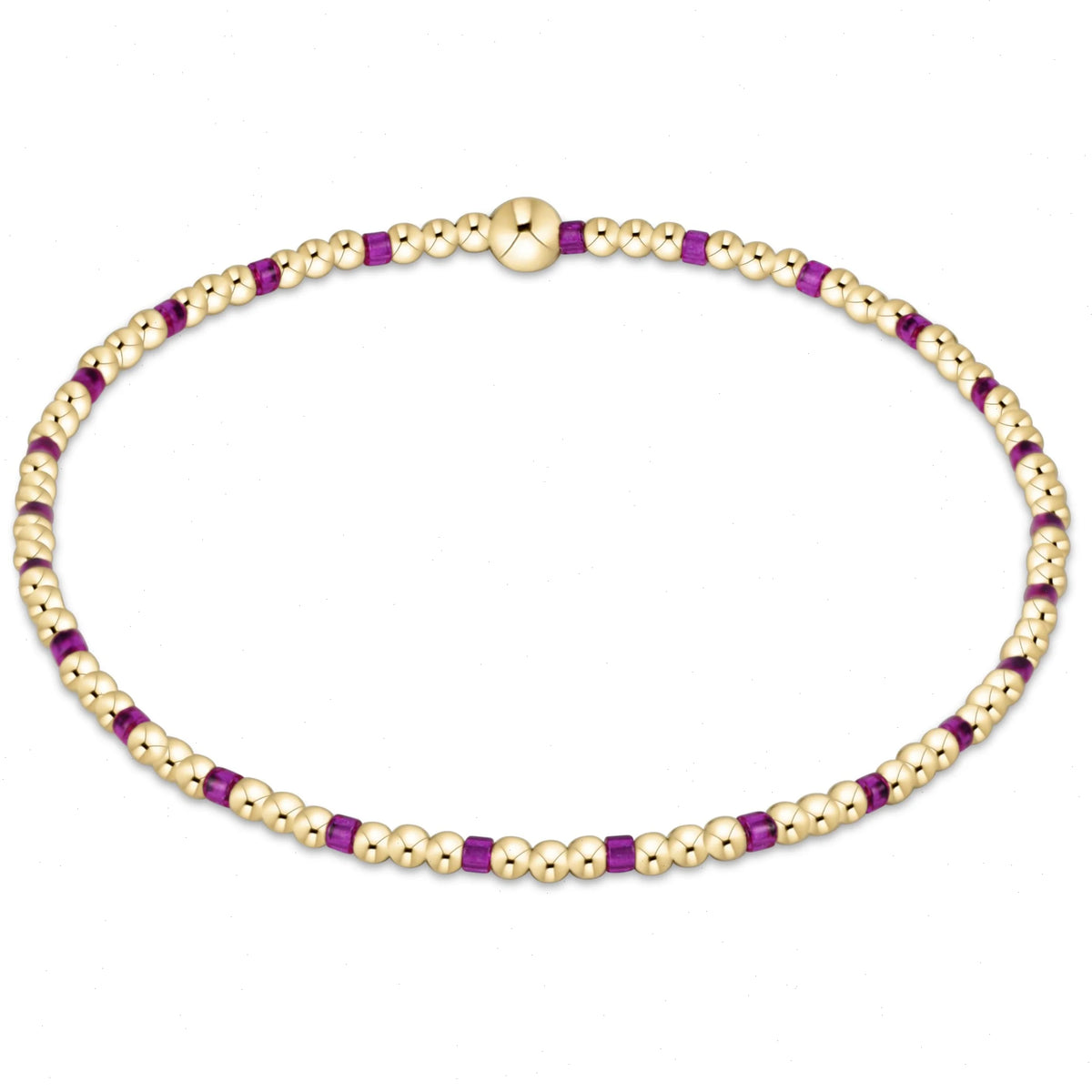 egirl Hope Sincerity Pattern 2mm Bead Bracelet - Fuchsia