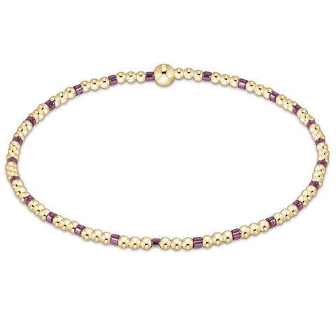 egirl Hope Sincerity Pattern 2mm Bead Bracelet - Pink Metallic