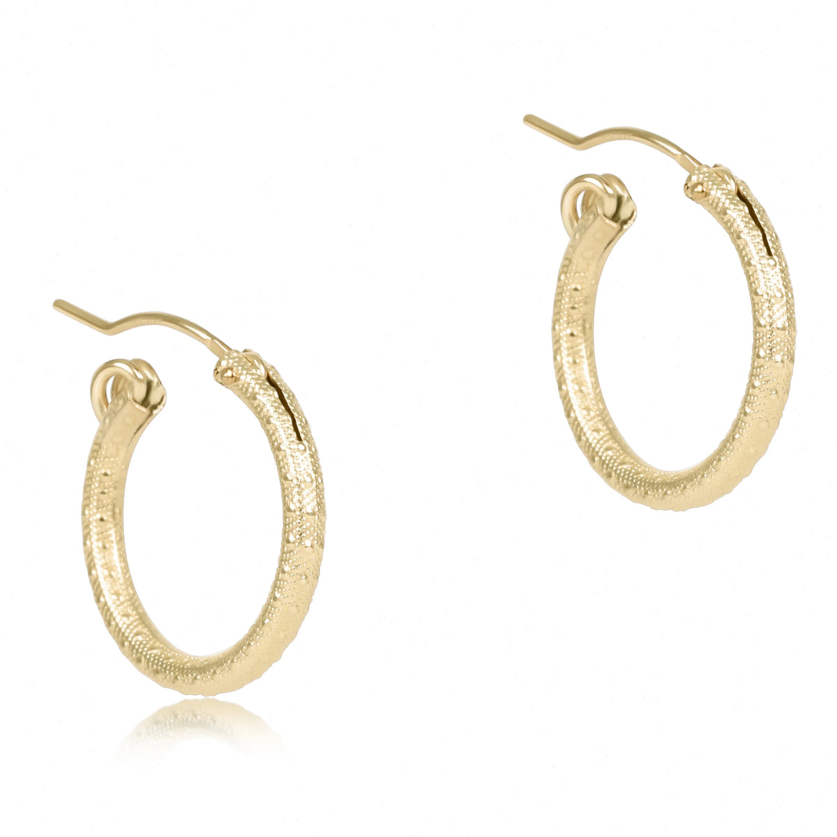Round Gold 0.5" Hoop - Textured