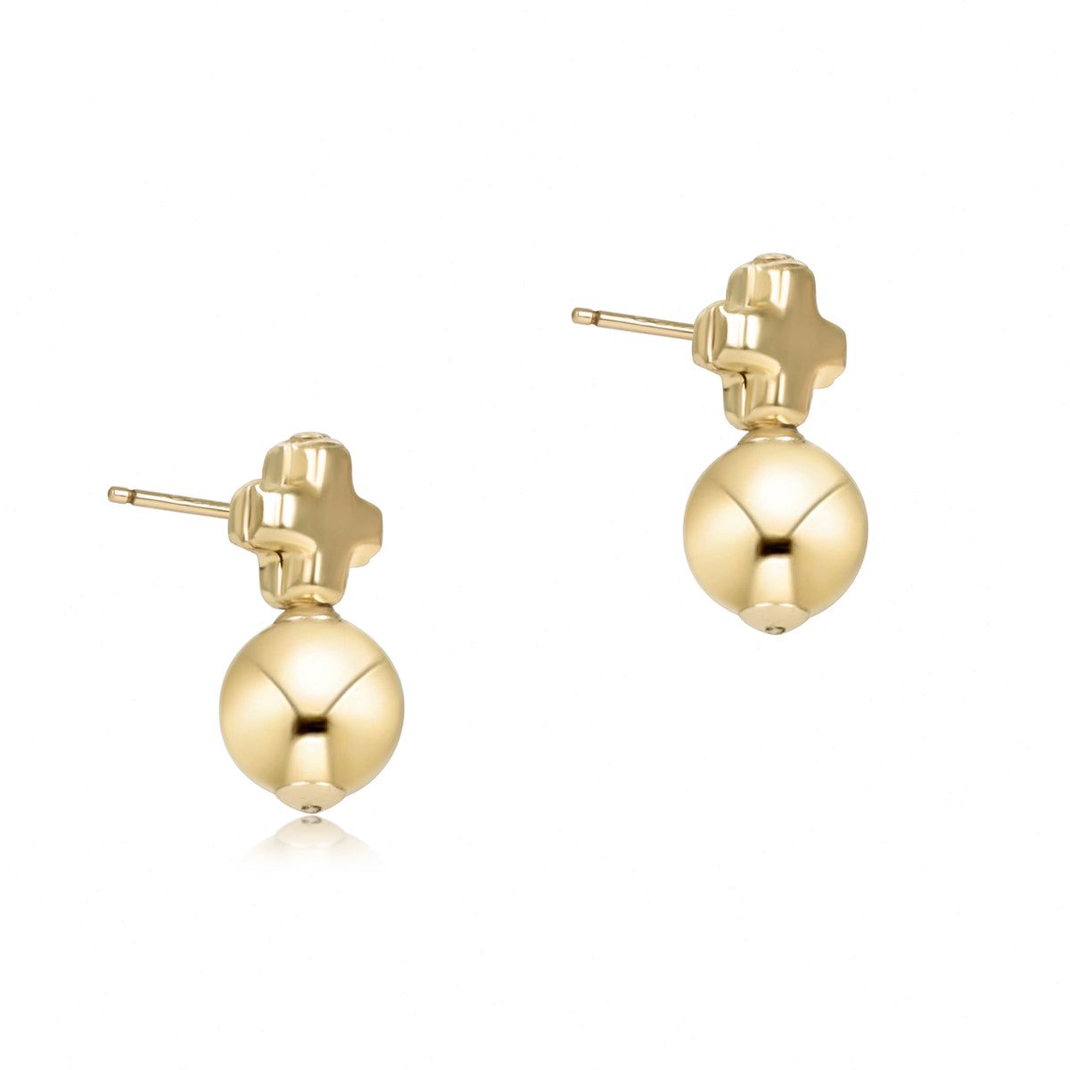 Signature Cross Small Gold Stud - Classic Gold