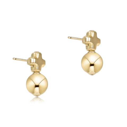 Signature Cross Small Gold Stud - Classic Gold