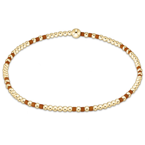 Gameday Hope Joy Pattern 2mm Bead Bracelet - Burnt Orange