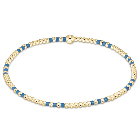 Gameday Hope Joy Pattern 2mm Bead Bracelet - Cobalt