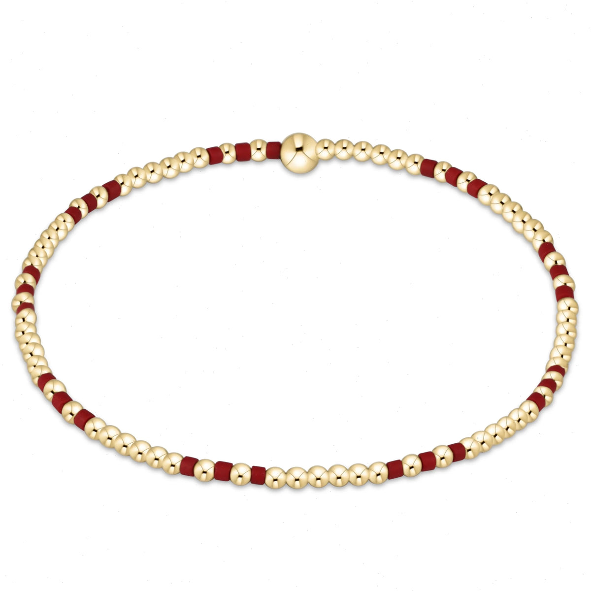 Gameday Hope Joy Pattern 2mm Bead Bracelet - Crimson