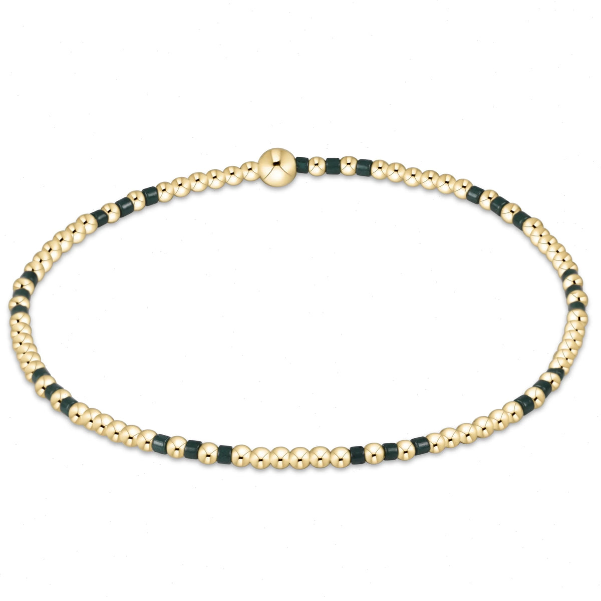 Gameday Hope Joy Pattern 2mm Bead Bracelet - Dark Green
