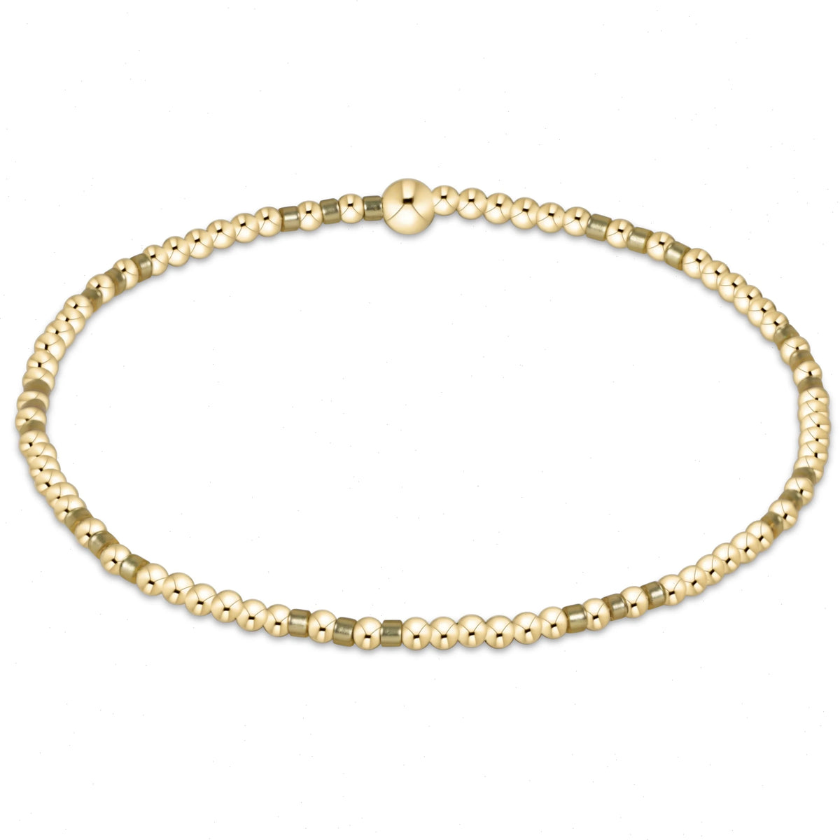 Gameday Hope Joy Pattern 2mm Bead Bracelet - Gold Luster
