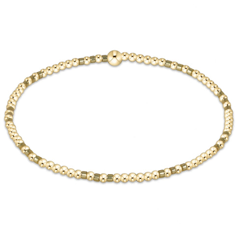 Gameday Hope Joy Pattern 2mm Bead Bracelet - Gold Luster