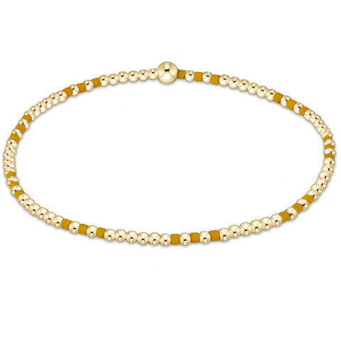 Gameday Hope Joy Pattern 2mm Bead Bracelet - Golden Yellow