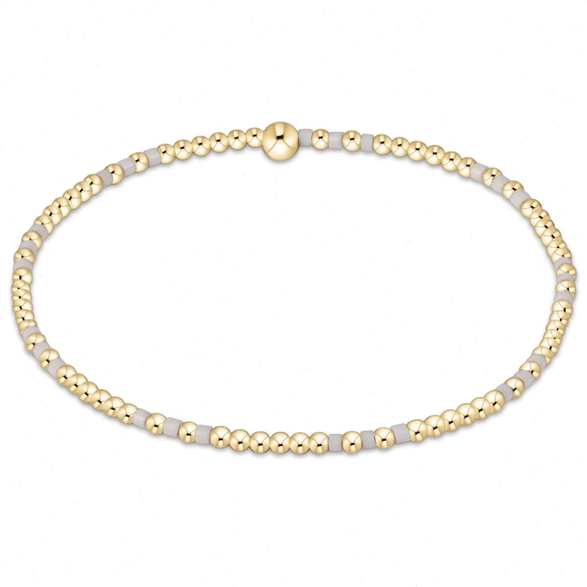 Gameday Hope Joy Pattern 2mm Bead Bracelet - Grey