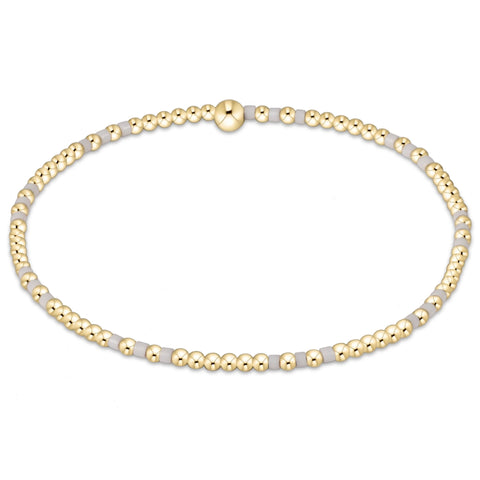 Gameday Hope Joy Pattern 2mm Bead Bracelet - Grey