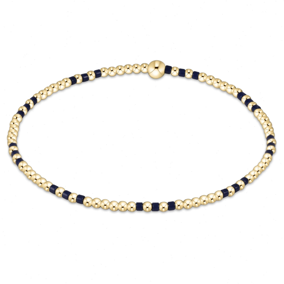 Gameday Hope Joy Pattern 2mm Bead Bracelet - Navy