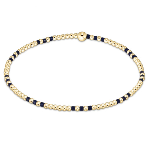 Gameday Hope Joy Pattern 2mm Bead Bracelet - Navy