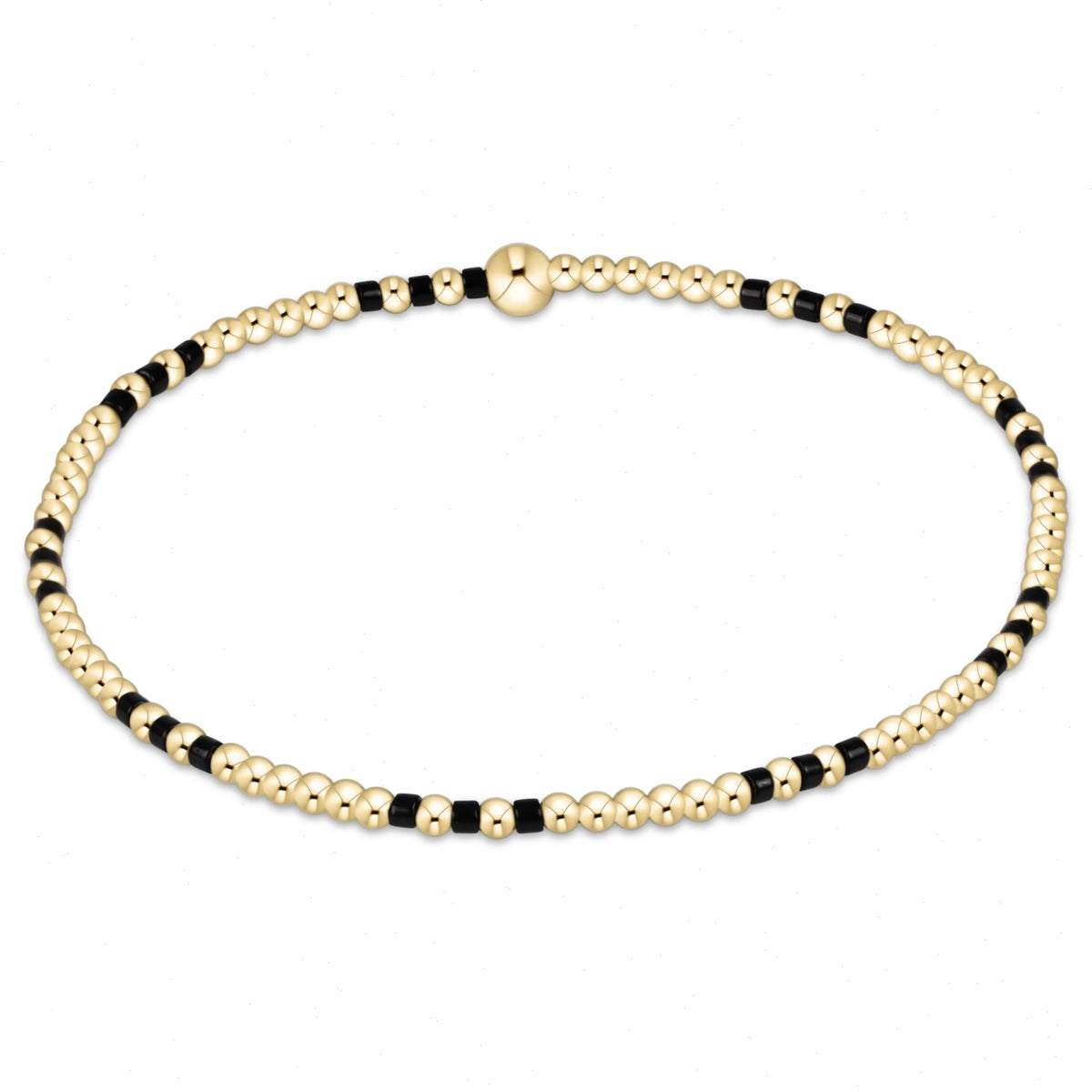 Gameday Hope Joy Pattern 2mm Bead Bracelet - Onyx