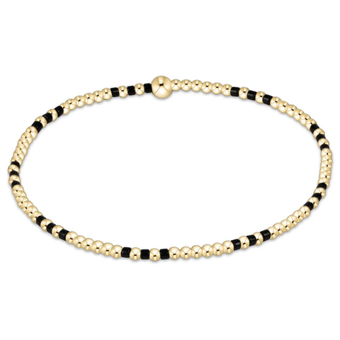 Gameday Hope Joy Pattern 2mm Bead Bracelet - Onyx
