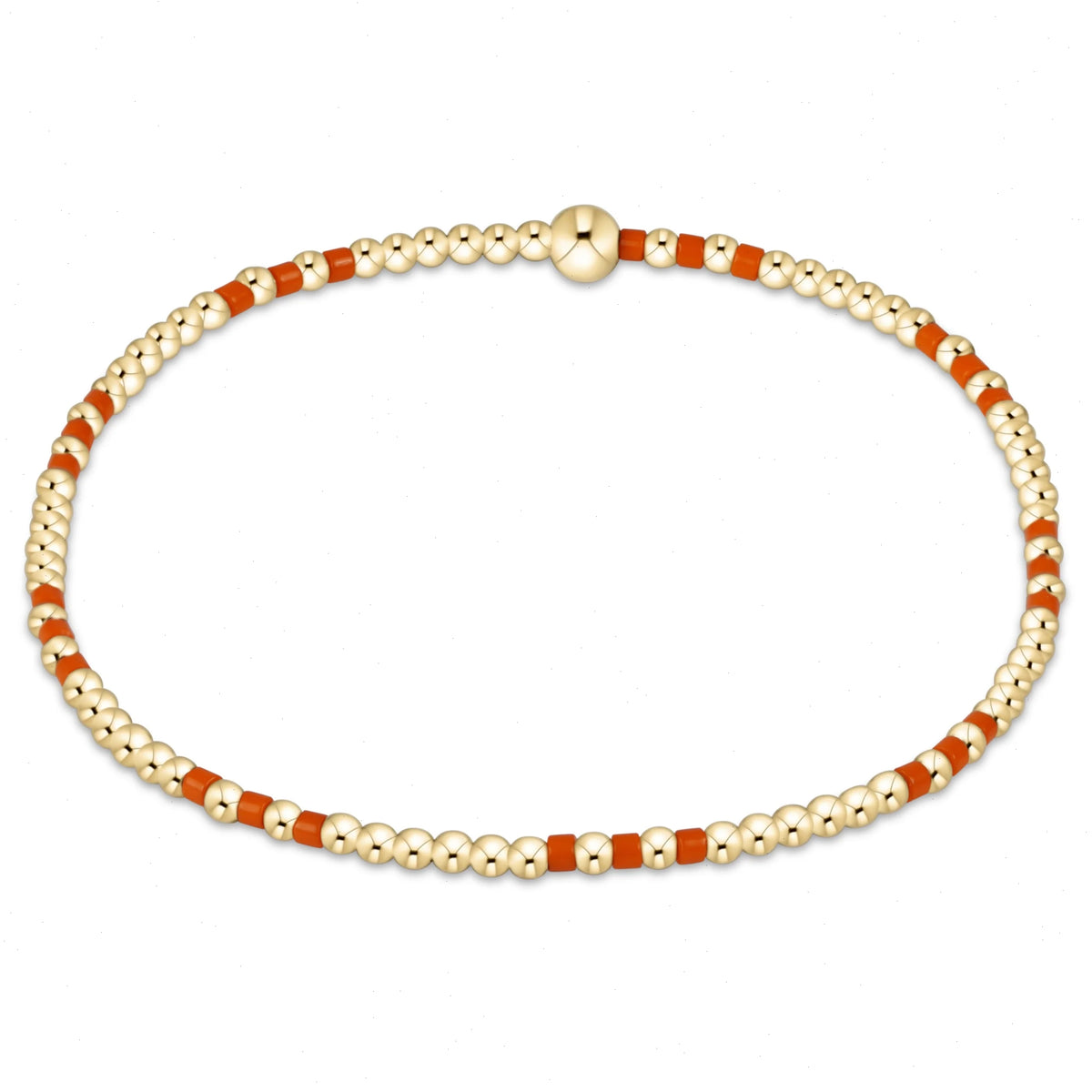 Gameday Hope Joy Pattern 2mm Bead Bracelet - Orange