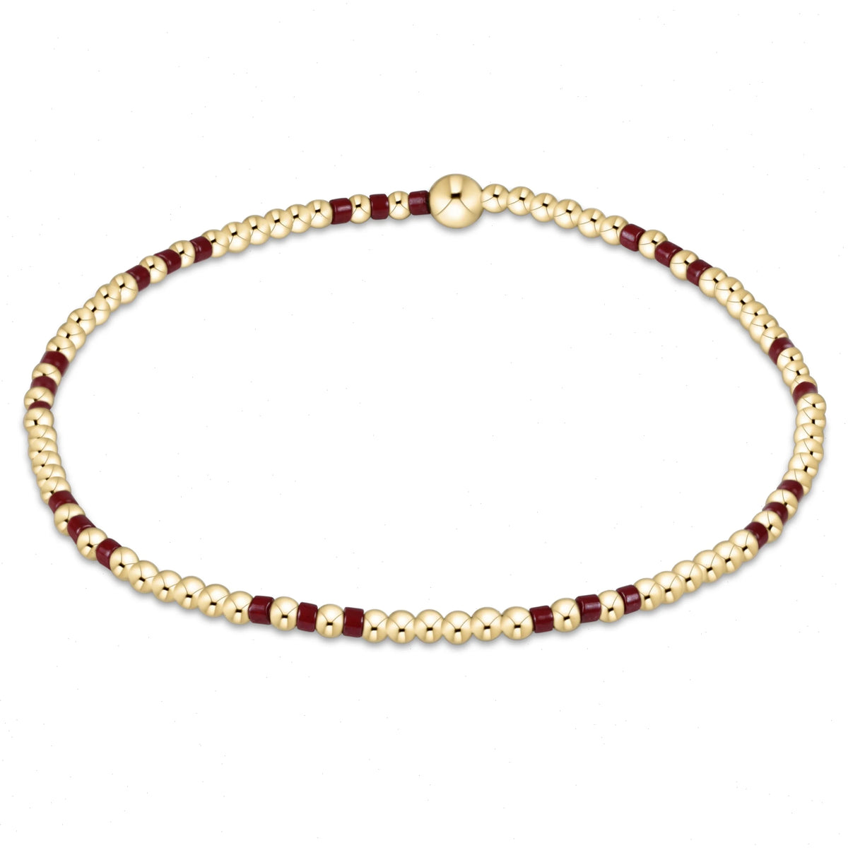 Gameday Hope Joy Pattern 2mm Bead Bracelet - Wine