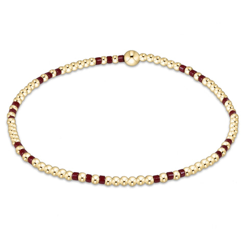 Gameday Hope Joy Pattern 2mm Bead Bracelet - Wine