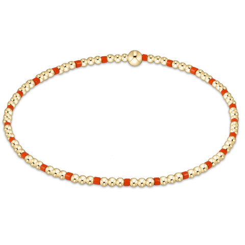 Gameday Hope Sincerity Pattern 2mm Bead Bracelet - Bright Orange