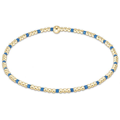 Gameday Hope Sincerity Pattern 2mm Bead Bracelet - Cobalt