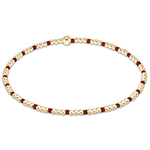 Gameday Hope Sincerity Pattern 2mm Bead Bracelet - Crimson