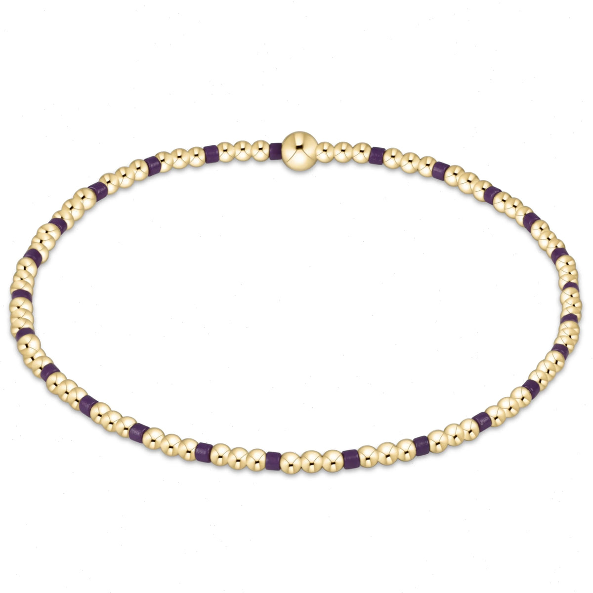 Gameday Hope Sincerity Pattern 2mm Bead Bracelet - Deep Purple