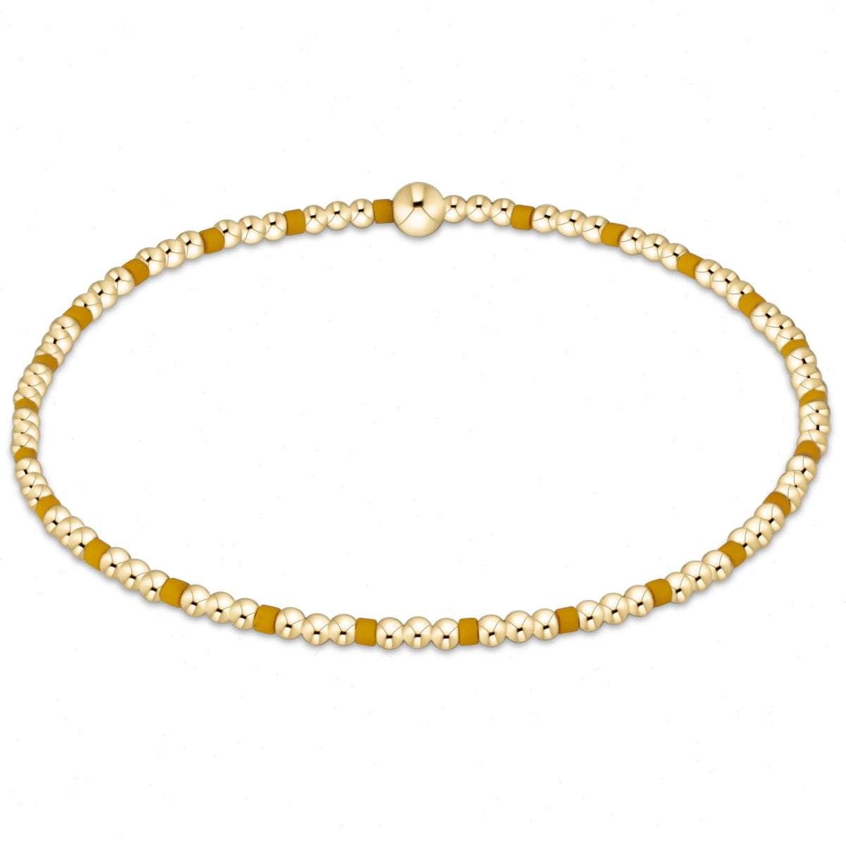 Gameday Hope Sincerity Pattern 2mm Bead Bracelet - Golden Yellow