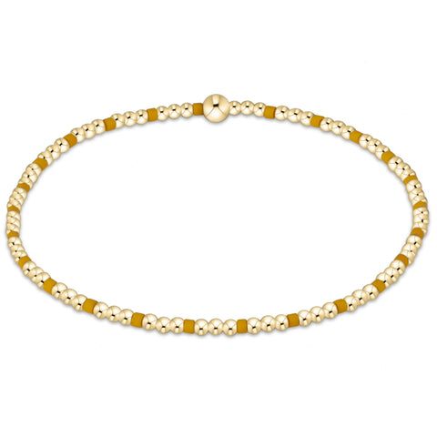 Gameday Hope Sincerity Pattern 2mm Bead Bracelet - Golden Yellow