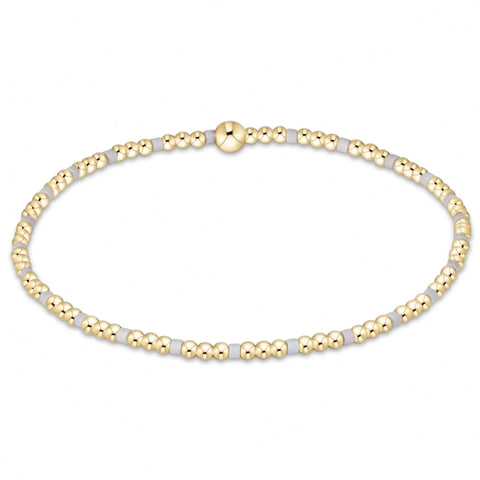 Gameday Hope Sincerity Pattern 2mm Bead Bracelet - Grey