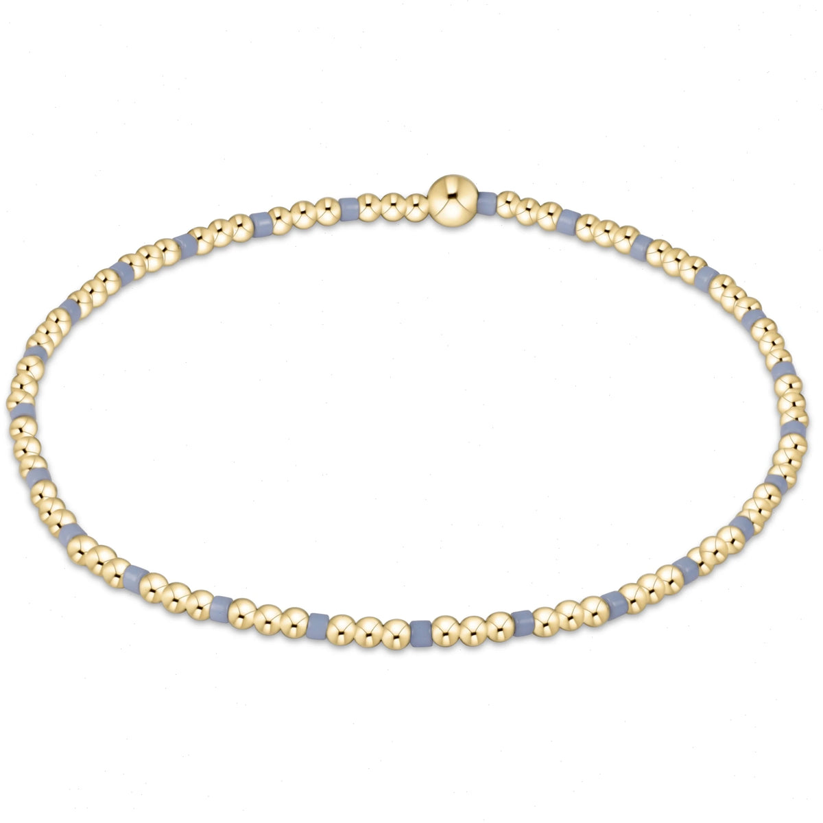 Gameday Hope Sincerity Pattern 2mm Bead Bracelet - Light Blue