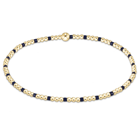 Gameday Hope Sincerity Pattern 2mm Bead Bracelet - Navy