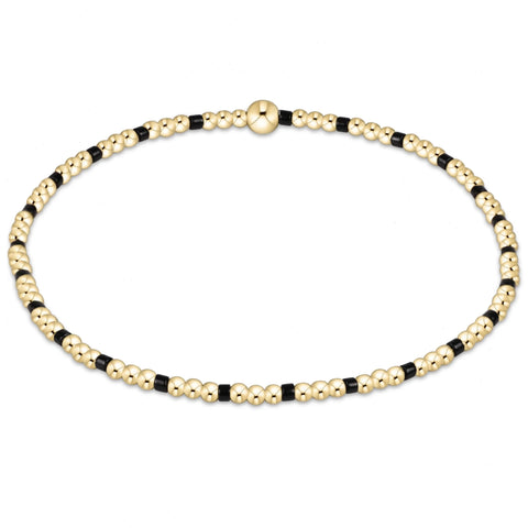 Gameday Hope Sincerity Pattern 2mm Bead Bracelet - Onyx