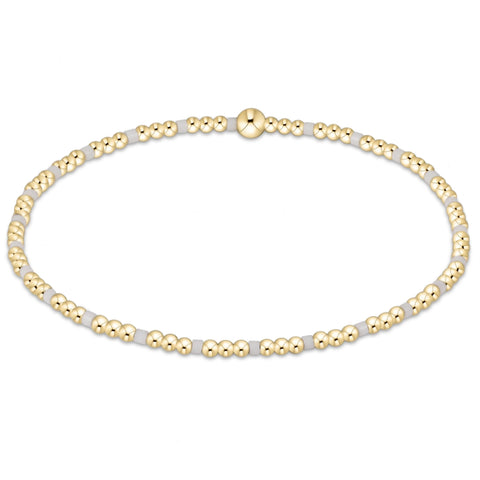 Gameday Hope Sincerity Pattern 2mm Bead Bracelet - White
