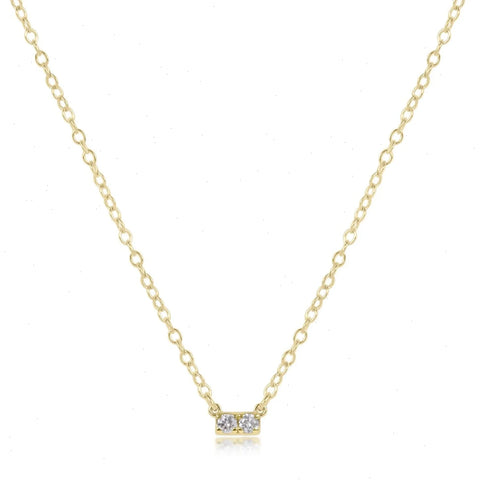 14kt Gold and Diamond Significance Bar Necklace - Two